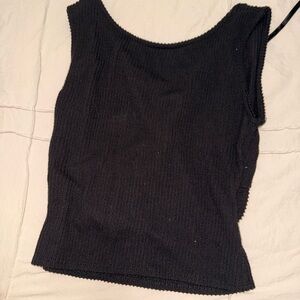Black Sleeveless Knit Top